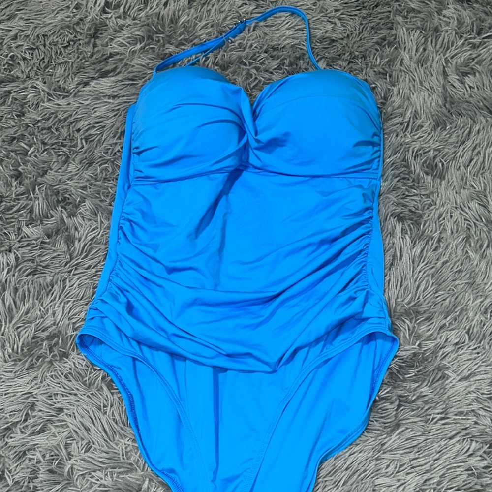 Anne Cole Blue One Piece Swimsuit Classic Design